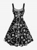 Plus Size Halloween Skeleton Skull Print Tank Dress -  