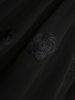 Plus Size Rose Flower Embroidery Mesh Grommets Lace Up Asymmetrical 2 In 1 Top -  