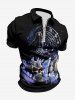 Skull Candle Crow Divination Galaxy Print Plus Size Matching Outfit For Couples -  