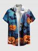 Halloween Pumpkin Wizard Bat Moon Ombre Galaxy Print Plus Size Matching Outfit For Couples -  