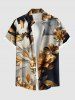 Flower Leaf Colorblock Print Plus Size Matching Hawaii Beach Outfit For Couples -  