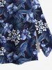 Flowers Leaf Tropical Print Plus Size Hawaii Matching Set -  