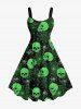 Halloween Skulls Spider Web Star Print Plus Size Matching Outfit For Couples -  