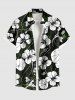 Flowers Leaf Print Plus Size Matching Hawaii Beach Outfit For Couples -  