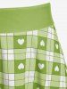 Maillot de bain tankini trois pièces rembourré avec nœud papillon en forme de cœur et bretelles croisées, grandes tailles, pour la Saint-Valentin - Vert Menthe 1X | US 14-16