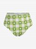 Maillot de bain tankini trois pièces rembourré avec nœud papillon en forme de cœur et bretelles croisées, grandes tailles, pour la Saint-Valentin - Vert Menthe 1X | US 14-16
