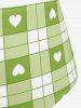 Maillot de bain tankini trois pièces rembourré avec nœud papillon en forme de cœur et bretelles croisées, grandes tailles, pour la Saint-Valentin - Vert Menthe 1X | US 14-16