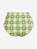 Maillot de bain tankini trois pièces rembourré avec nœud papillon en forme de cœur et bretelles croisées, grandes tailles, pour la Saint-Valentin - Vert Menthe 1X | US 14-16
