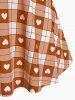 Maillot de bain tankini trois pièces rembourré avec nœud papillon en forme de cœur et bretelles croisées, grandes tailles, pour la Saint-Valentin - Orange Foncé L | US 12