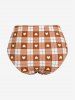 Maillot de bain tankini trois pièces rembourré avec nœud papillon en forme de cœur et bretelles croisées, grandes tailles, pour la Saint-Valentin - Orange Foncé L | US 12