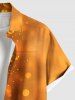 Plus Size Sunflower Ombre Light Spot Print Hawaii Button Pocket Shirt For Men - Orange 6XL