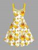 Plus Size Ducks Print Hawaii Tank Dress -  