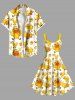 Plus Size Ducks Print Hawaii Tank Dress -  
