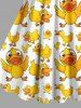 Plus Size Ducks Print Hawaii Tank Dress -  