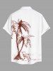 Plus Size Coconut Tree Chair Print Buttons Pocket Hawaii Shirt For Men -  