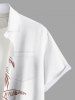 Plus Size Coconut Tree Chair Print Buttons Pocket Hawaii Shirt For Men -  