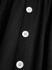 Plus Size Tie Cinched Ruffles Ruched Buttons Off The Shoulder High Low Dress -  