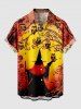 Halloween Hat Wizard Owl Bat Spider Web Print Plus Size Matching Outfit For Couples -  