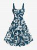 Hibiscus Flowers Tropical Leaf Print Plus Size Matching Hawaii Beach Outfit For Couples -  