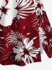 Hibiscus Flower Tropical Leaf Print Plus Size Hawaii Matching Set -  