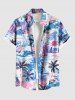 Coconut Tree Tropical Leaf Print Plus Size Matching Hawaii Beach Outfit For Couples -  