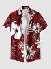 Hibiscus Flower Tropical Leaf Print Plus Size Matching Hawaii Beach Outfit For Couples -  