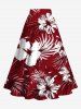 Hibiscus Flower Tropical Leaf Print Plus Size Matching Hawaii Beach Outfit For Couples -  