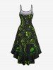 Plus Size Skull Print Halloween High Low Asymmetric Cami Dress -  