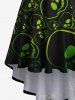 Plus Size Skull Print Halloween High Low Asymmetric Cami Dress -  