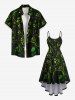 Plus Size Skull Print Halloween High Low Asymmetric Cami Dress -  