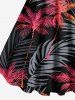 Robe débardeur trapèze hawaïenne grande taille à imprimé feuilles tropicales et cocotiers - Noir 5X