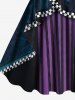 Plus Size Ruffles Suit Pattern Plaid Print Halloween A Line Tank Dress -  