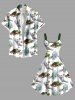 Plus Size Skulls Skeleton Claw Flowers Leaf Fruit Juice Print Hawaii Tank Dress -  