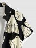 Chemise à boutons et poches grande taille pour homme, imprimé fantôme d'Halloween - Noir M