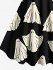 Plus Size Halloween Ghost Print Tank Dress -  