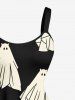 Plus Size Halloween Ghost Print Tank Dress -  