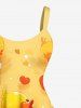 Plus Size Ducks Heart Print Hawaii Tank Dress -  