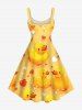 Robe débardeur hawaïenne grande taille à imprimé cœurs et canards - Jaune 4X