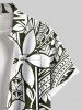 Plus Size Hibiscus Flowers Leaf Print Buttons Pocket Hawaii Shirt For Men -  