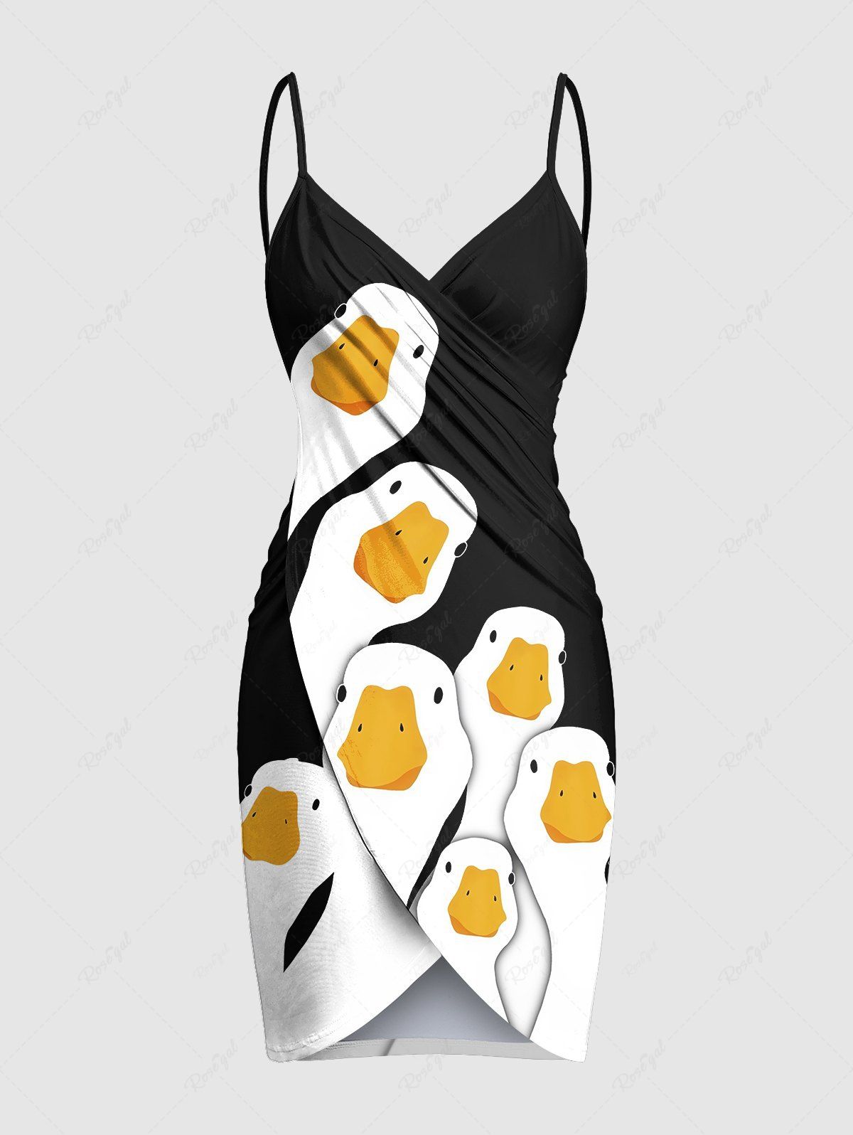 New Plus Size Cute Goose Print Hawaii Convertible Beach Cover Up  