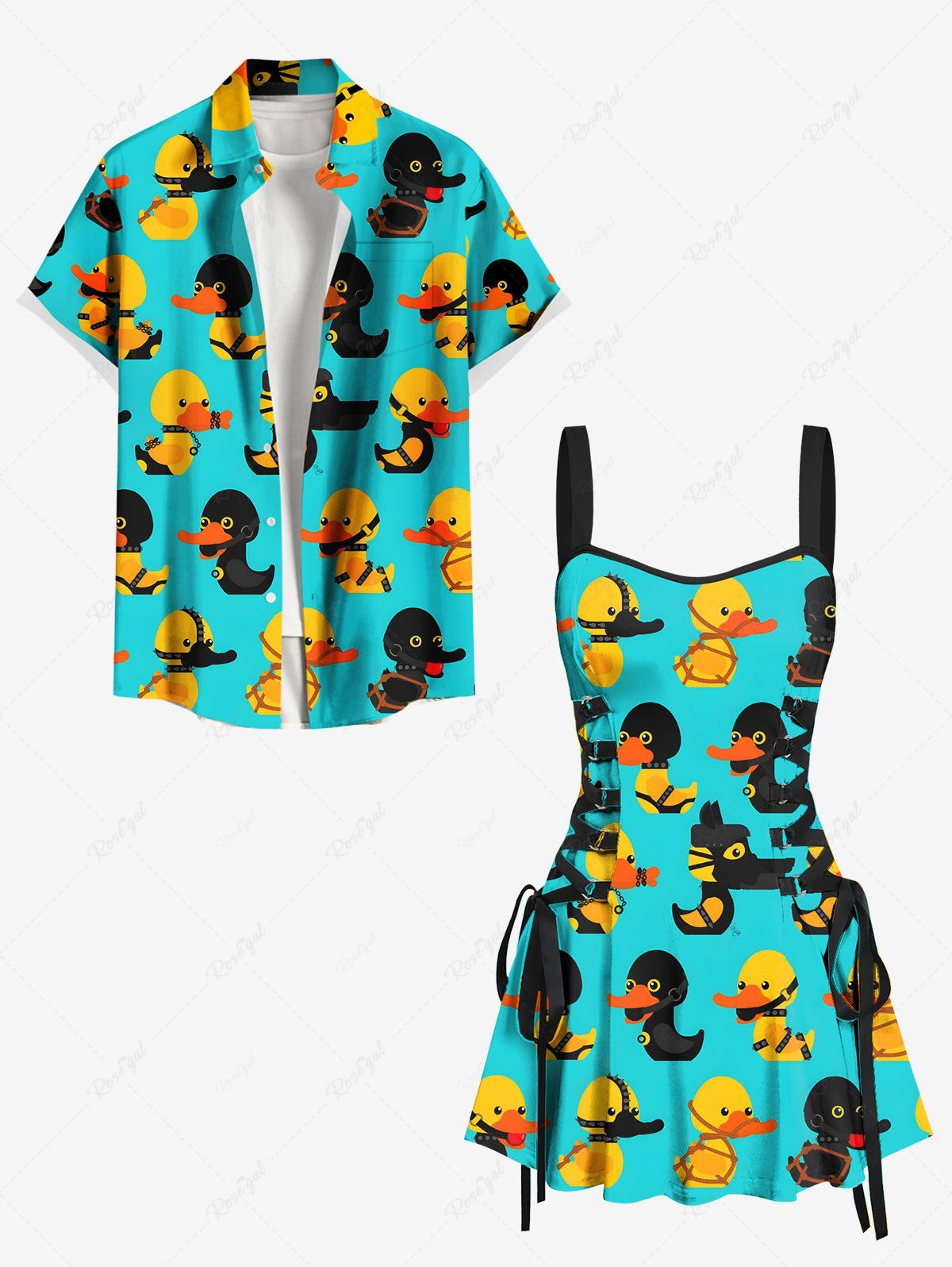 Outfit Ducks Print Plus Size Matching Hawaii Beach Outfit For Couples  