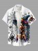 Halloween Wizard Pumpkin Spider Web Print Plus Size Matching Outfit For Couples -  