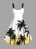 Coconut Tree Ombre Print Plus Size Matching Hawaii Beach Outfit For Couples -  