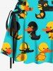 Ducks Print Plus Size Matching Hawaii Beach Outfit For Couples -  