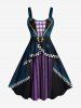 Halloween Ruffles Suit Pattern Plaid Print Plus Size Matching Outfit For Couples -  
