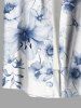 Plus Size Flowers Leaf Print Buttons Pocket Hawaii Shirt For Men -  