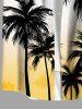 Plus Size Coconut Tree Ombre Print Buttons Pocket Hawaii Shirt For Men -  
