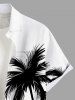 Plus Size Coconut Tree Ombre Print Buttons Pocket Hawaii Shirt For Men -  