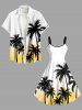 Plus Size Coconut Tree Ombre Print Hawaii Tank Dress -  