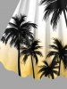 Plus Size Coconut Tree Ombre Print Hawaii Tank Dress -  